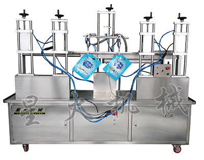 雙頭自立吸嘴袋灌裝旋蓋一體機(jī)